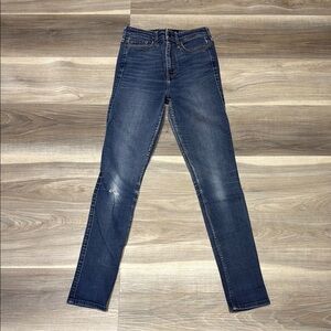 🏁 Hollister super high-rise skinny blue denim jeans size 25